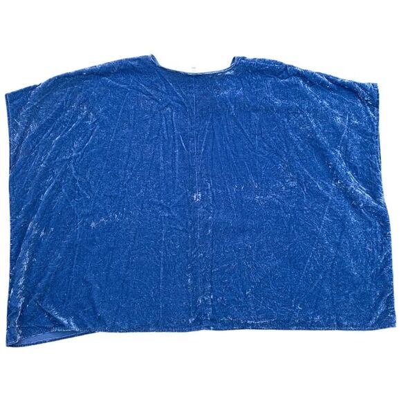 Pure Jill Elements Oversized Top Sky Blue Crushed Velvet Boxy Lagenlook Size L - Picture 9 of 14